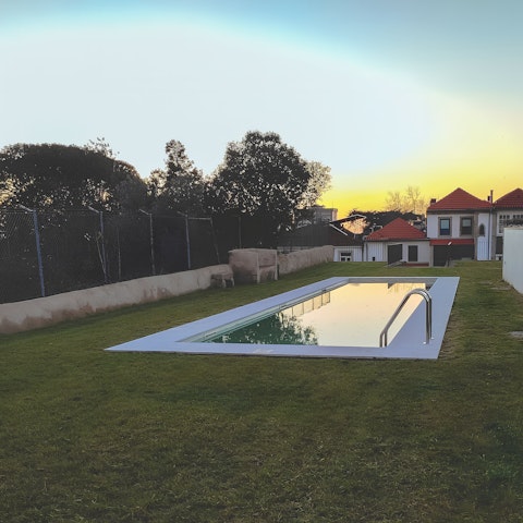 Swim in the communal pool to cool off in the heat
