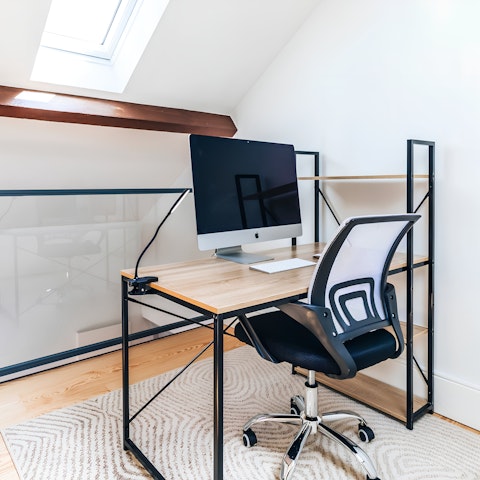 Catch up on work at the dedicated desk area