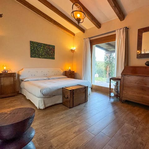 Pad out into the gardens from the elegant bedrooms