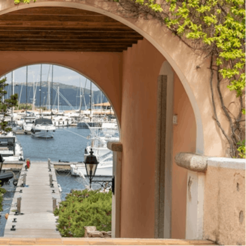 Take a scenic 8km drive to upmarket Porto Rotondo