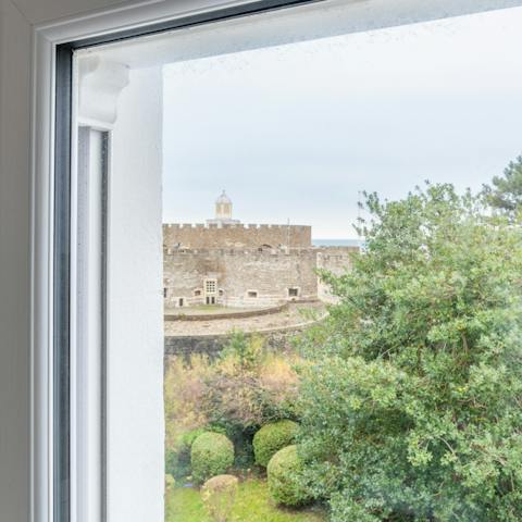 Look out to a view of Deal Castle, built during the reign of Henry VIII