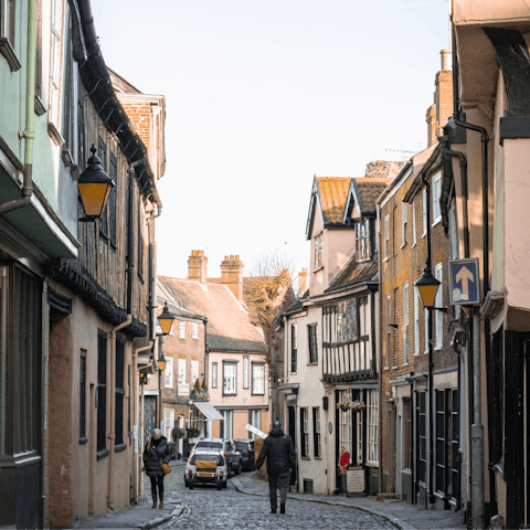 Stay less than a fifteen-minute drive away from Norwich's town centre