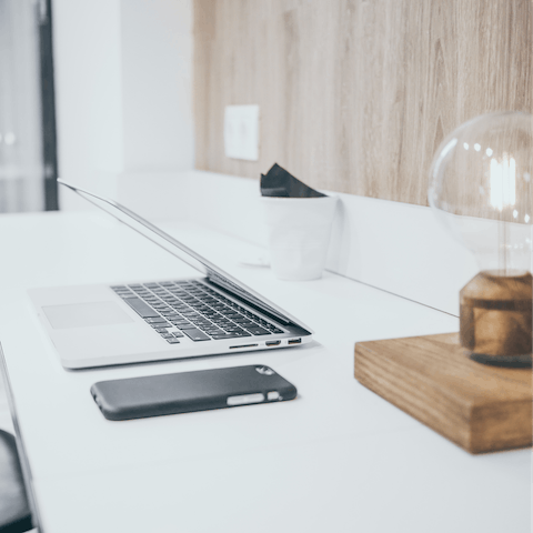 Catch up on your laptop duties in the communal coworking space