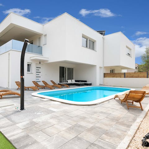 Cool off from the Croatian sun in the swimming pool