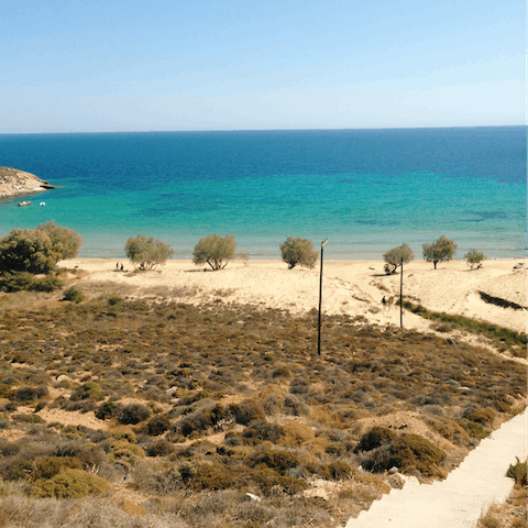 Explore the beaches and villages of Halkidiki – your home is just a seven-minute walk from Fourka Beach