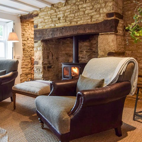 Make yourself comfortable in front of the fire