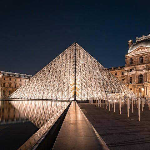Visit the iconic Louvre, just an eight-minute walk away