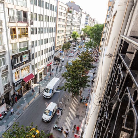 Watch the world go by below from the Juliet balcony