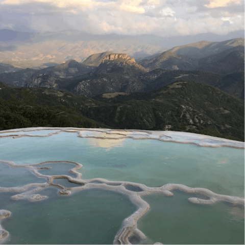 Visit Hierve el Agua’s mineral springs and nearby ancient ruins