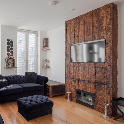 Admire the natural touches to the decor inside