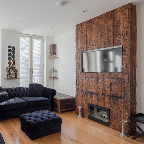 Admire the natural touches to the decor inside