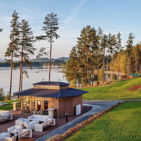 Enjoy the shared amenities, be it the private beach or bar