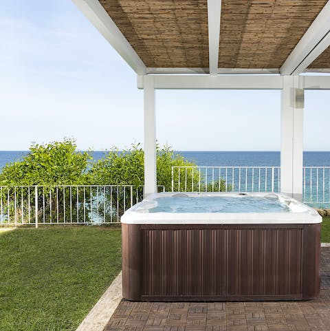 Treat yourself to a long, luxurious soak in the hot tub