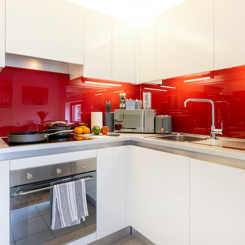 Prepare delicious meals in the fully-equipped kitchen