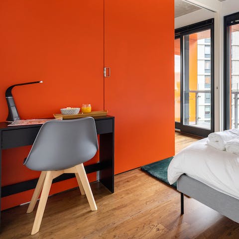 Catch up on projects at the dedicated work space