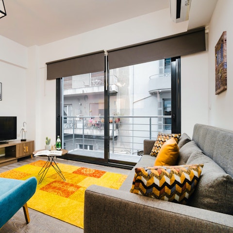 Relax in the living area with a Greek coffee and a catch up