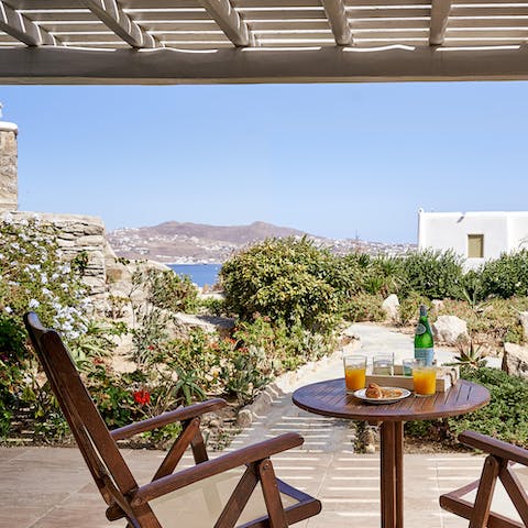 Enjoy breakfast overlooking the gorgeous gardens