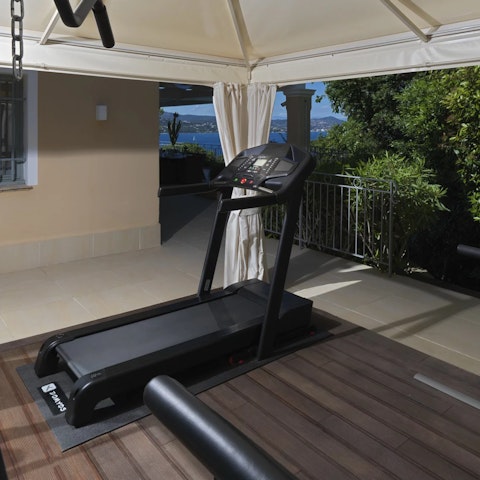 Work up a sweat on the outdoor gym equipment