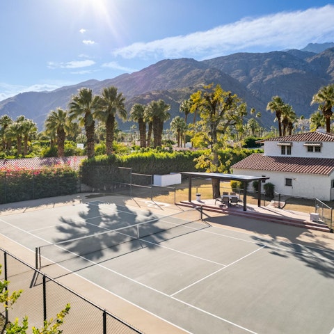 Play tennis and pickleball on the private courts