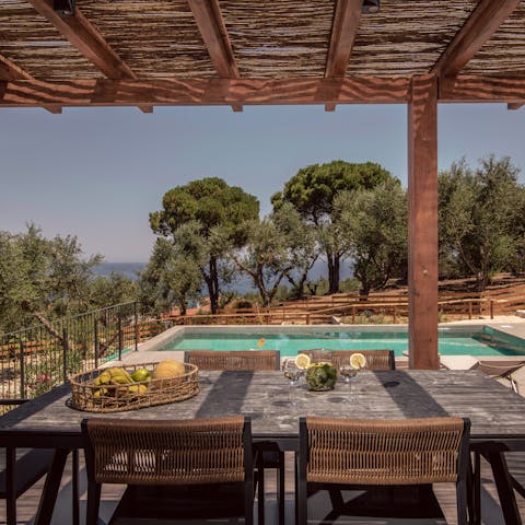 Dig into a breakfast of sfakianopita in the shade of the terrace