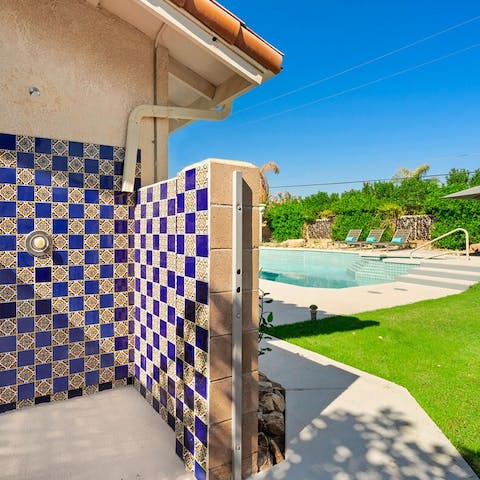Cool off with an outdoor shower