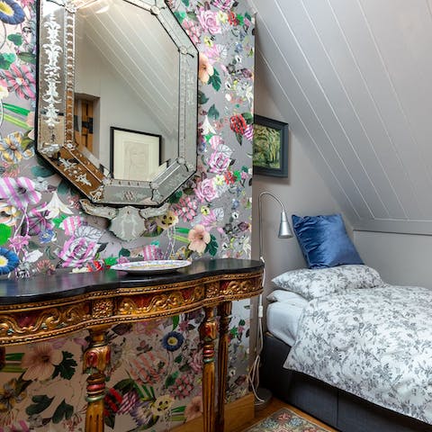 Enjoy the floral decor of the bedrooms