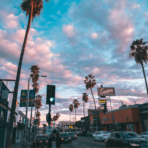 Explore West Hollywood, a sixteen-minute walk away