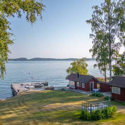 Dive right in off the private dock