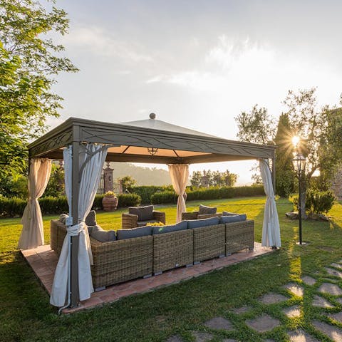 Enjoy a drink at sunset