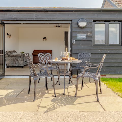 Serve up homemade meals at the patio dining area