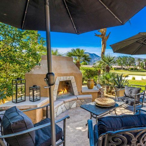 Gather around the firepit on those cold desert nights