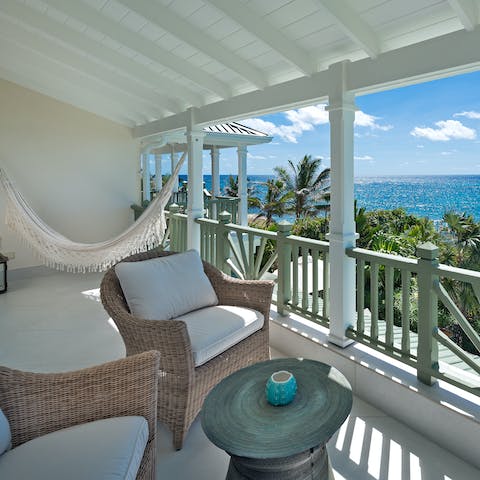 Swing in the hammock on the master bedroom's private terrace