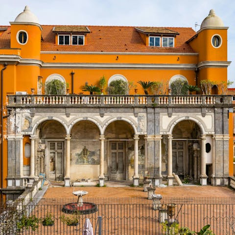 Marvel at the beauty of the surrounding Italian architecture