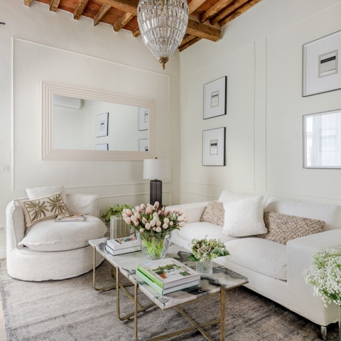 Sip coffee while reading your guidebook in the stylish living room