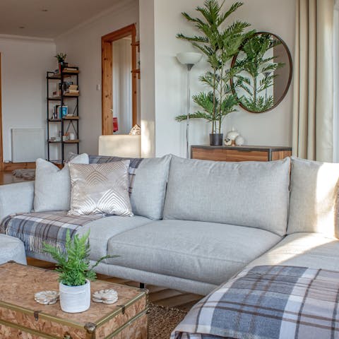 Light the fire and make yourself at home in the cosy living space