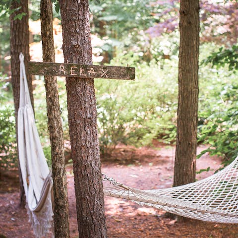 Lose yourself in your holiday read on one of the hammocks