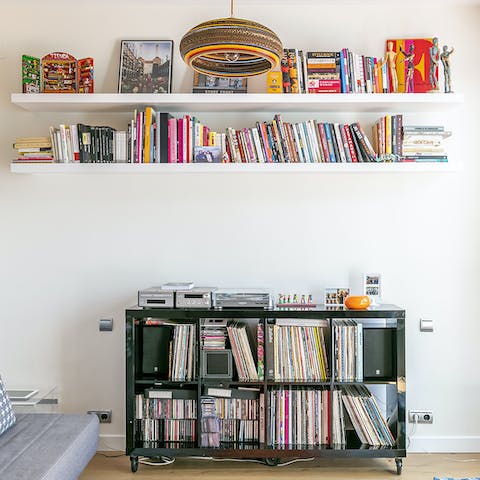 Spend evenings perusing the countless books and vinyl records on offer