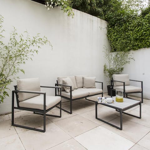 Enjoy a drink out in the sunny courtyard