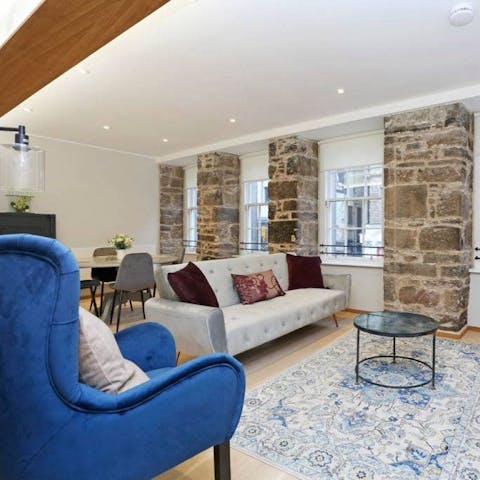Relax and dine in the characterful living space