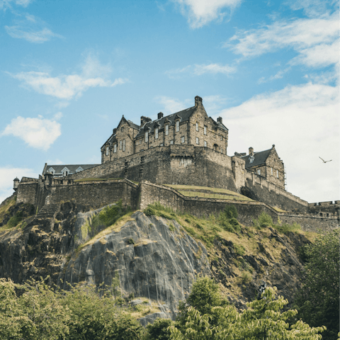 Discover Edinburgh Castle, a nine-minute walk away