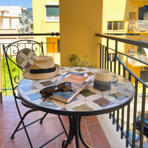Relax with a lemonade on one of two balconies