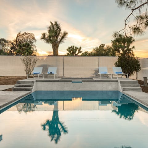 Swim and relax by your own private pool and hot tub