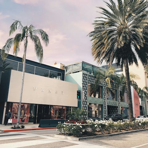 Hit the shops on Rodeo Drive, less than a fifteen-minute drive