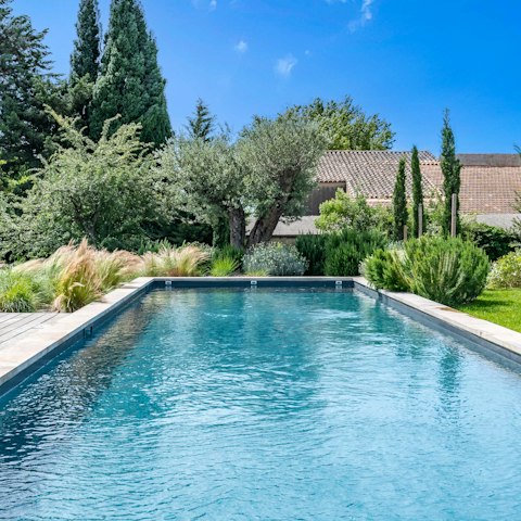 Embrace pure relaxation while swimming in the pool