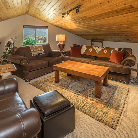 Curl up in the cosy upstairs lounge with cocoa