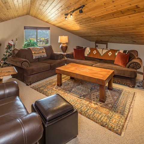 Curl up in the cosy upstairs lounge with cocoa