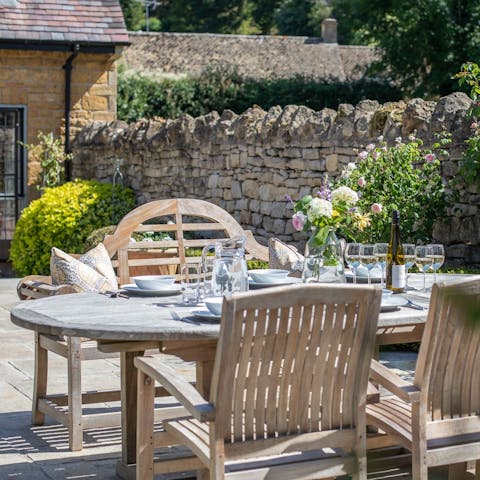 Enjoy an alfresco meal in the private garden