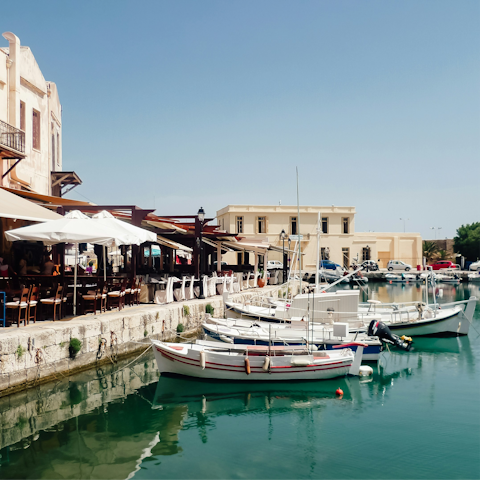 Explore the coastal town of Rethymno, just 27 kilometres away