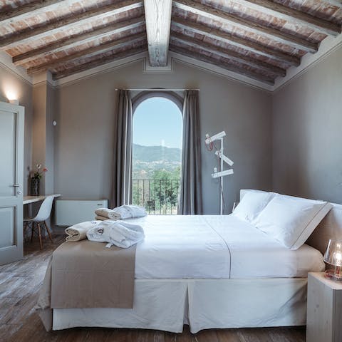 Admire idyllic countryside views from the bedroom