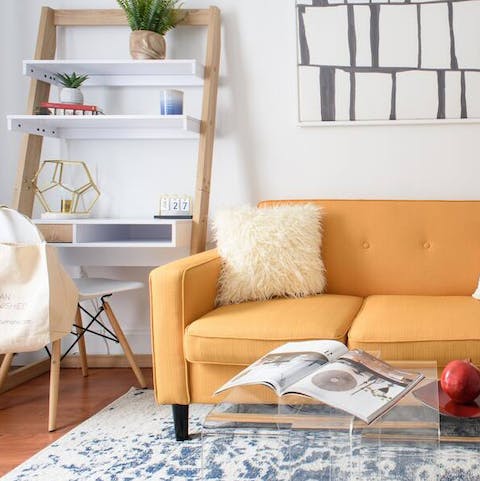 Start the morning curled up on the sofa with a hot coffee